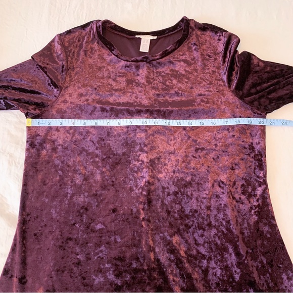 Burgundy velour dress by London Times stretch velvet knee length dress size 16 - Picture 5 of 8